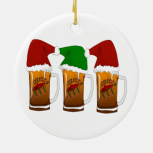 Tres Amigos Christmas Cerveza Ceramic Tree Decoration