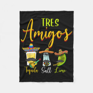 Tres Amigos Tequila Salt Lime Cinco De Mayo Fleece Blanket