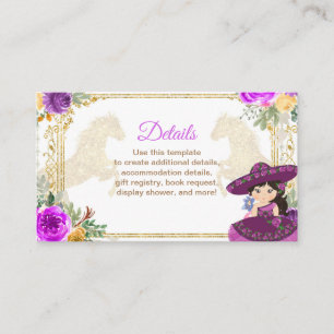 Tres Anos Mexican Flower Pink & gold Insert Card