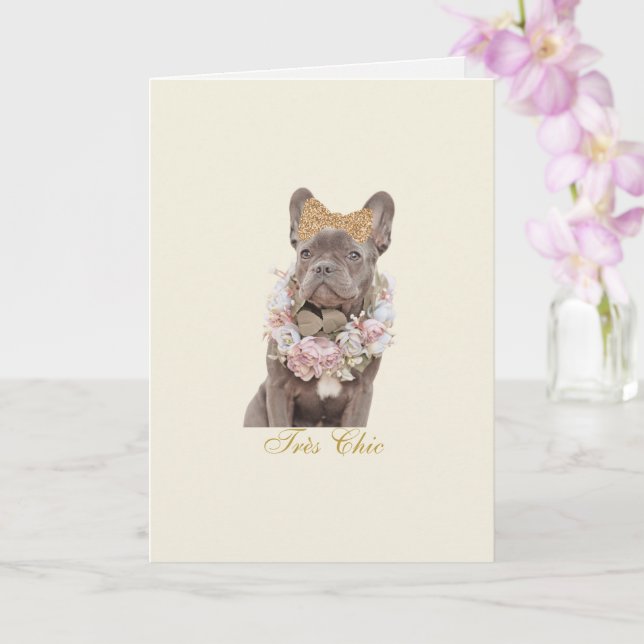 Très Chic Frenchie Card (Orchid)