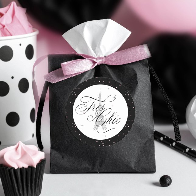 Très Chic Paris Polka Dots ID1162 Classic Round Sticker (Creator Uploaded)