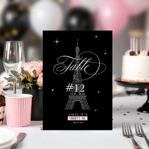 Trés Chic Parisian Sweet 16 Black ID1162 Table Number