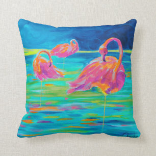 Tres Flamingos Pillow