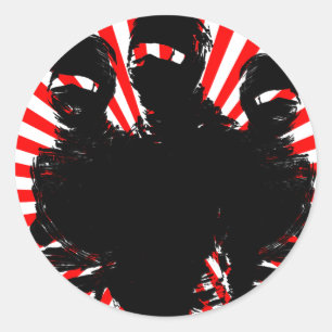 tres ninjas. classic round sticker