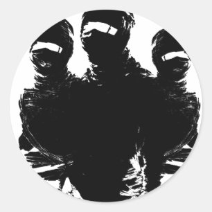 tres ninjas. classic round sticker