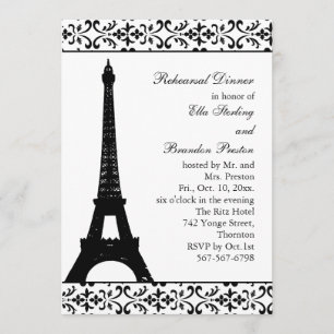 Tres Paris Rehearsal Dinner (white) Invitation