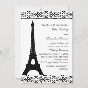 Tres Paris Wedding Invitation (white)