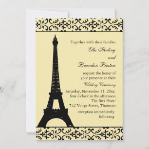 Tres Paris Wedding Invitation (yellow)