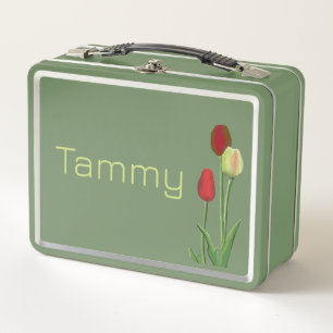 Tres Tulips Reds 7 Yellow design Metal Lunch Box