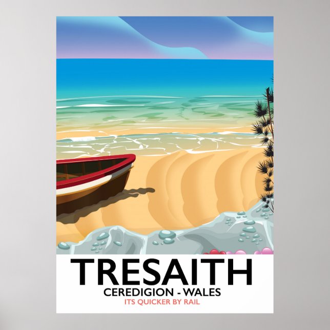 Tresaith, Ceredigion beach Wales seaside poster (Front)