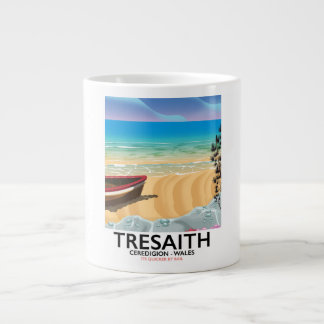 Tresaith, Ceredigion beach Wales seaside poster Large Coffee Mug