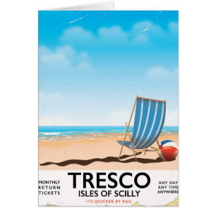 Tresco Isles of Scilly vintage train poster
