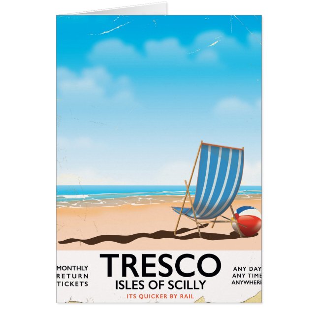 Tresco Isles of Scilly vintage train poster (Front)