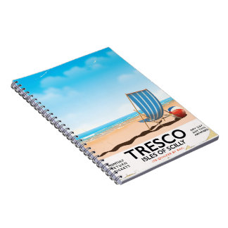 Tresco Isles of Scilly vintage train poster Notebook