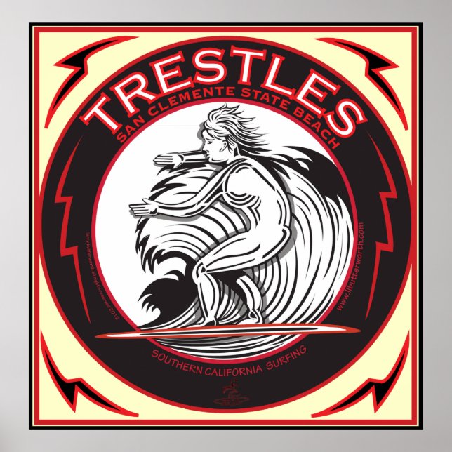 TRESTLES SAN CLEMENTE CALIFORNIA SURFING POSTER (Front)