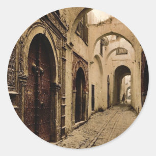Tresure Street, Tunis, Tunisia classic Photochrom Round Sticker
