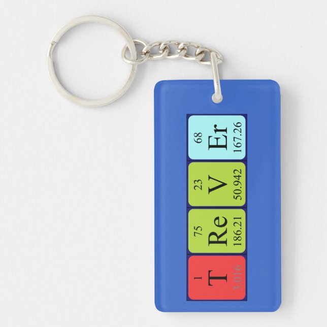 Trever periodic table name keyring (Front)