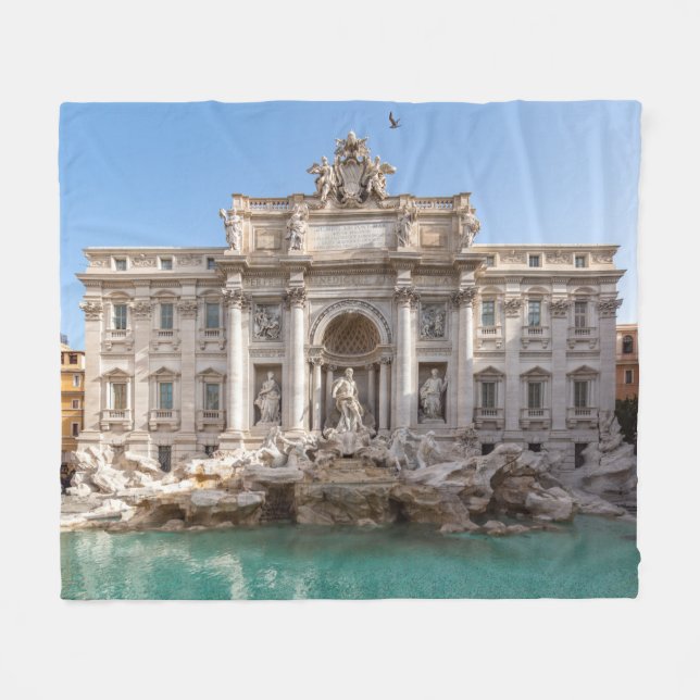 Trevi Fountain at early morning - Rome, Italy Fleece Blanket (Front (Horizontal))