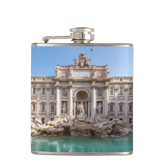 Trevi Fountain at early morning - Rome, Italy Hip Flask (Front)