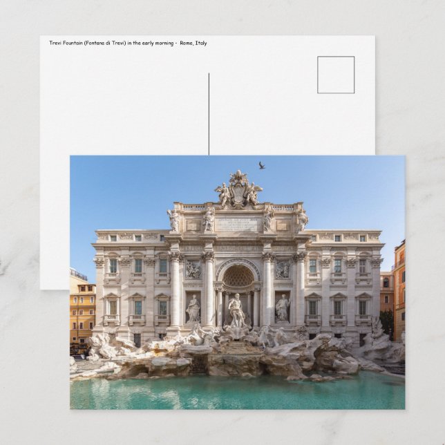 Trevi Fountain at early morning - Rome, Italy Postcard (Front/Back)