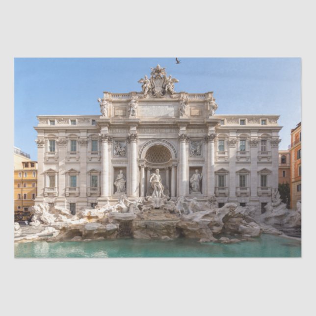 Trevi Fountain at early morning - Rome, Italy Tissue Paper (Front)