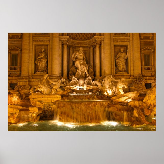 Trevi Fountain at Night (HDR) Poster (Front)