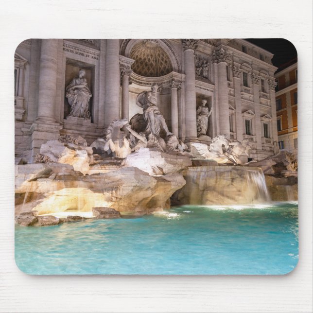 Trevi Fountain at night - Rome, Italy Mouse Mat (Front)