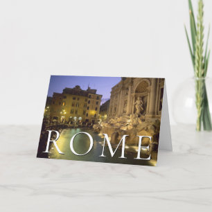 Trevi Fountain at Night   Rome, Italy   Thank You Card