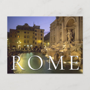 Trevi Fountain at Night   Rome, Italy   Thank You Postcard