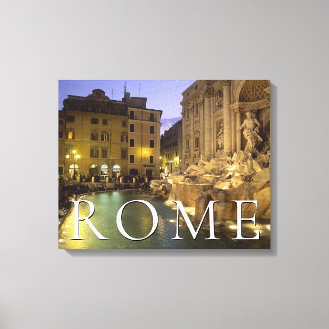 Trevi Fountain at Night | Rome, Lazio, Italy Canvas Print (Front)