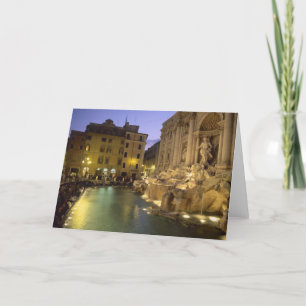 Trevi Fountain at night, Rome, Lazio, Italy Card