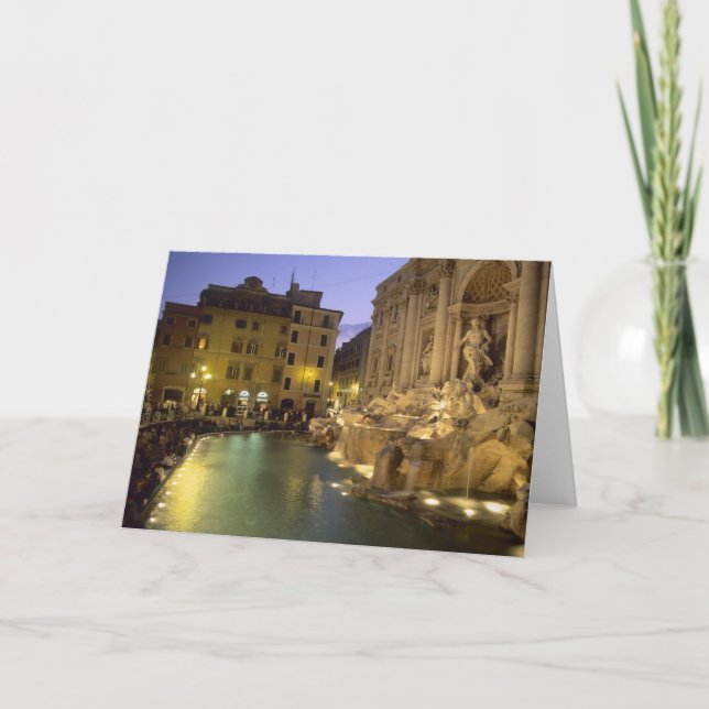 Trevi Fountain at night, Rome, Lazio, Italy Card (Front)