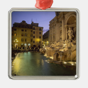 Trevi Fountain at night, Rome, Lazio, Italy Metal Tree Decoration