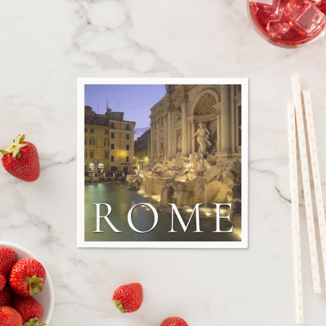 Trevi Fountain at Night | Rome, Lazio, Italy Napkin (Insitu)