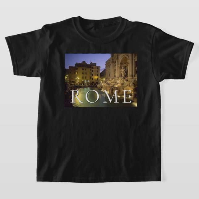 Trevi Fountain at Night | Rome, Lazio, Italy T-Shirt (Laydown)