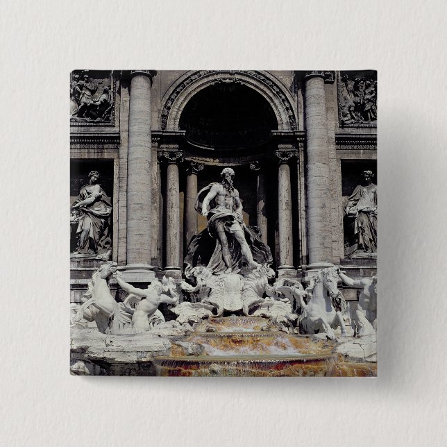 Trevi Fountain, built 1732-62 15 Cm Square Badge (Front)
