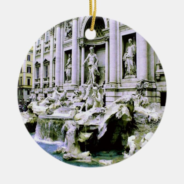 Trevi Fountain Ceramic Tree Decoration (Front)
