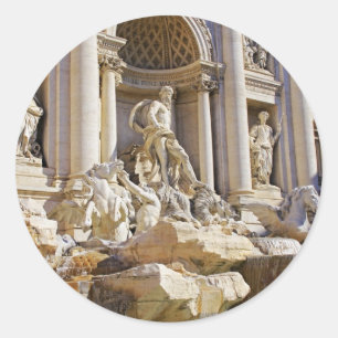 Trevi fountain classic round sticker