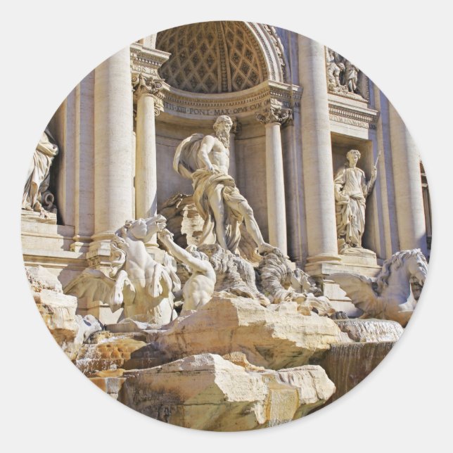 Trevi fountain classic round sticker (Front)