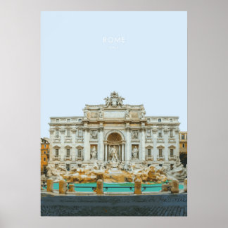 Trevi Fountain in Rome Travel Artwork Poster