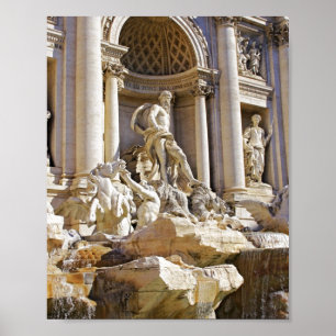 trevi fountain metal ornament poster