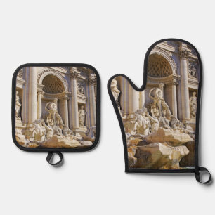 Trevi fountain oven mitt & pot holder set