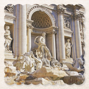 Trevi fountain paper coaster