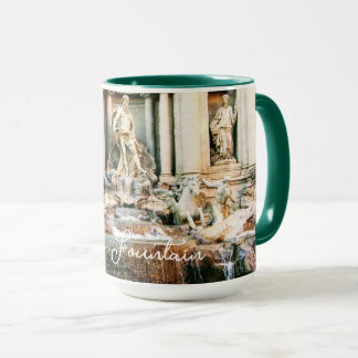 Trevi Fountain photo mug with custom colour handle