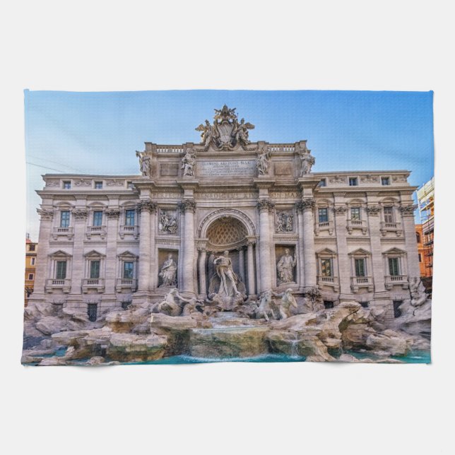 Trevi fountain, Roma, Italy Tea Towel (Horizontal)