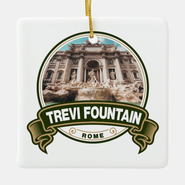 Trevi Fountain Rome Italy Badge  Ceramic Ornament (Front)