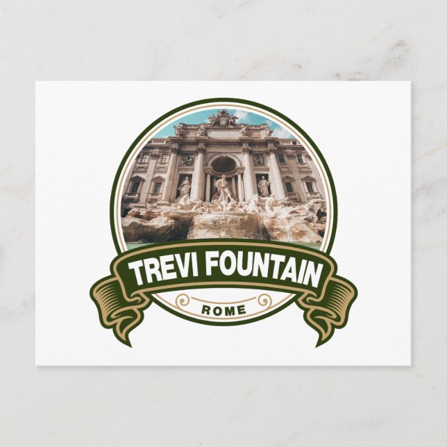 Trevi Fountain Rome Italy Badge Postcard (Front)