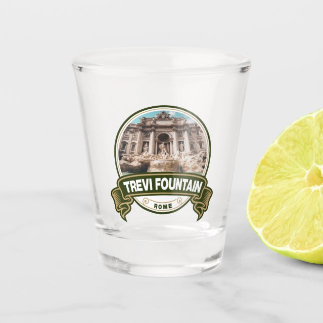 Trevi Fountain Rome Italy Badge Shot Glass (Front)