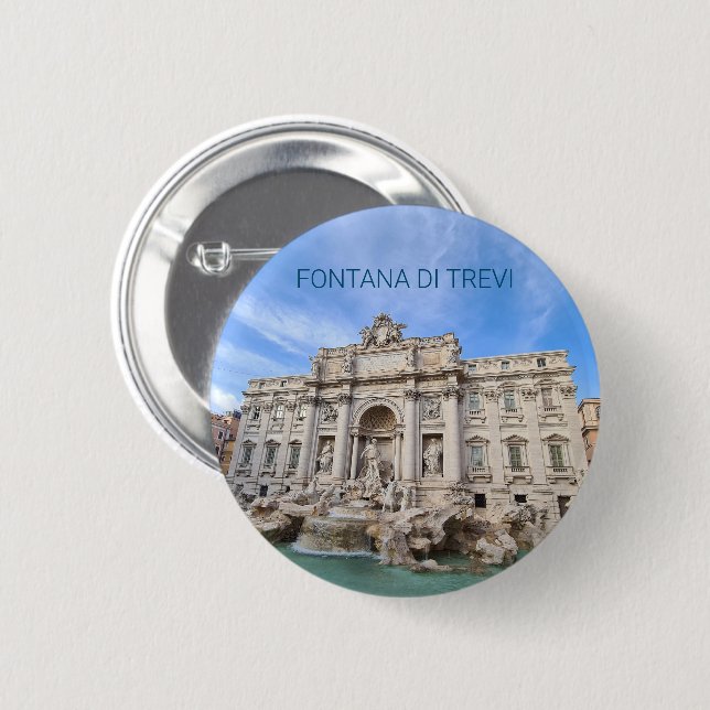 Trevi Fountain Rome Italy Holiday Panorama 6 Cm Round Badge (Front & Back)