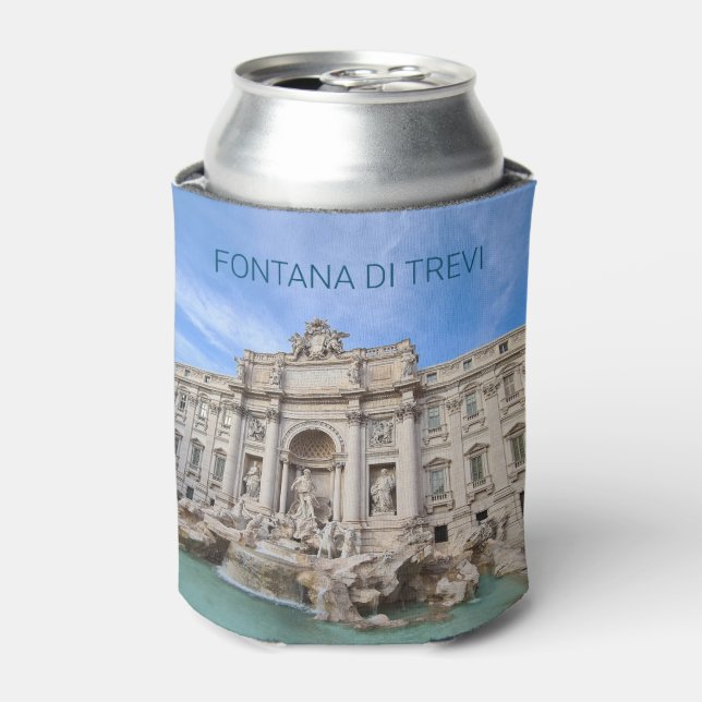 Trevi Fountain Rome Italy Holiday Panorama Can Cooler (Can Front)